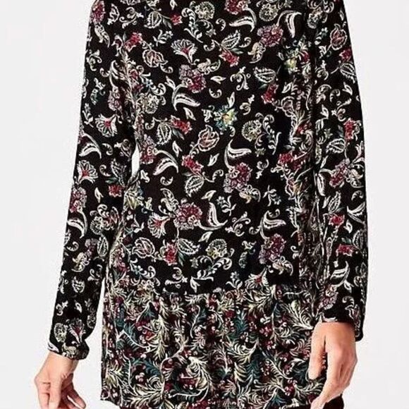 J.Jill Mixed Print Floral Tunic Blouse $89 Size 1X - Picture 1 of 6